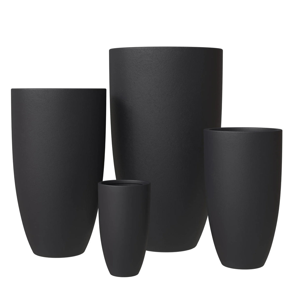 Crete Modern Tapered Round Planter Pot in Fiberstone and Clay Weather Resistant Design - Elax Furniture