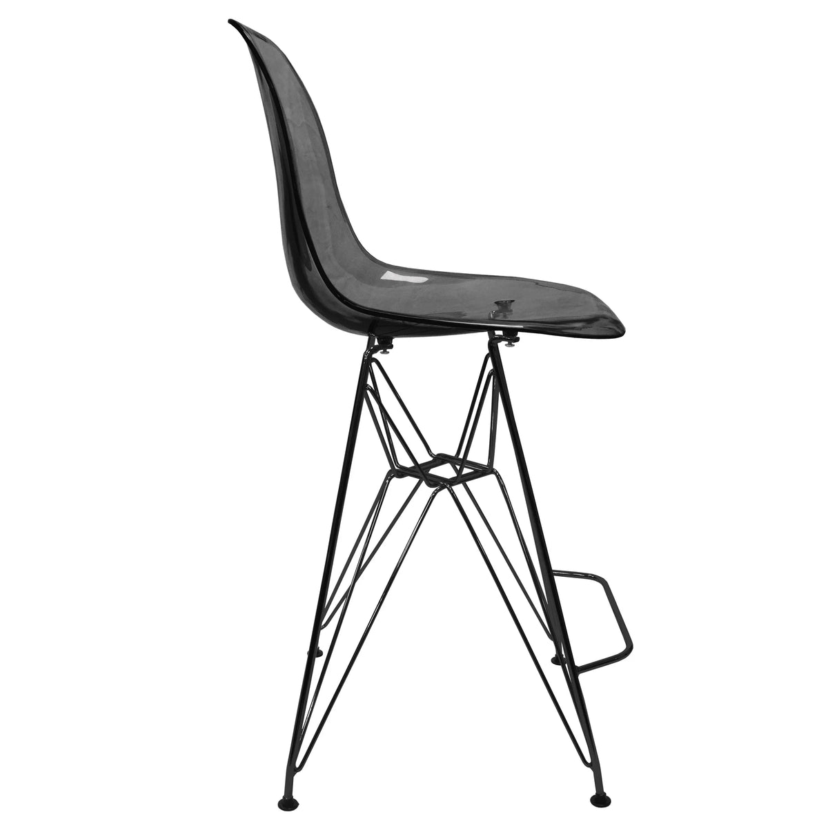 Cresco Modern Acrylic Barstool in Chrome Base for Kitchen and Dining Room - Elax Furniture