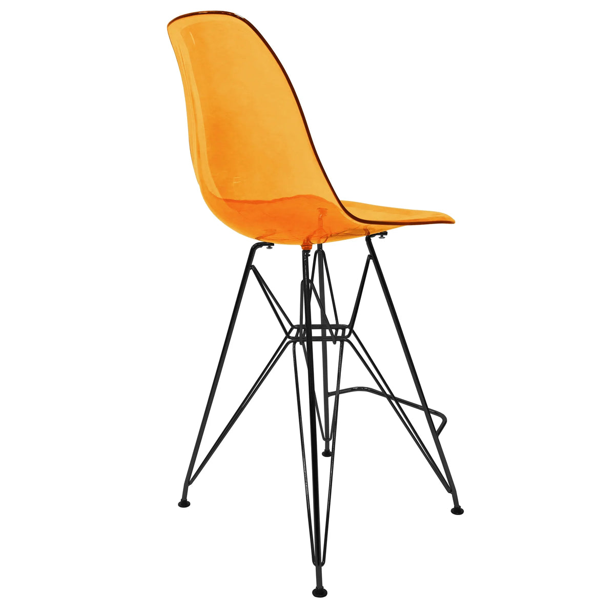 Cresco Modern Acrylic Barstool in Chrome Base for Kitchen and Dining Room - Elax Furniture