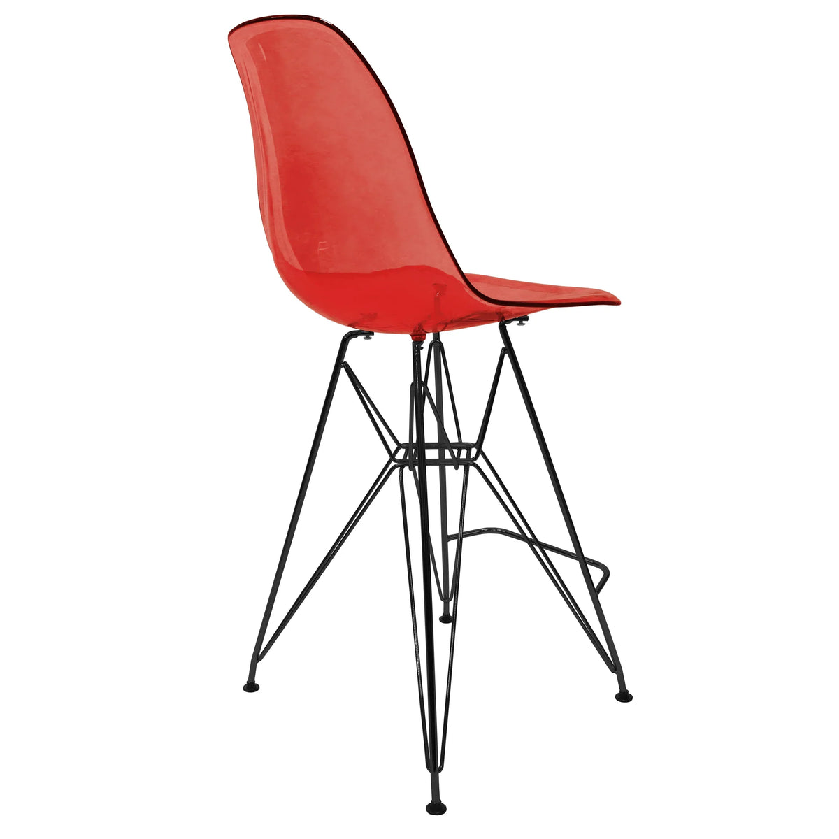 Cresco Modern Acrylic Barstool in Chrome Base for Kitchen and Dining Room - Elax Furniture