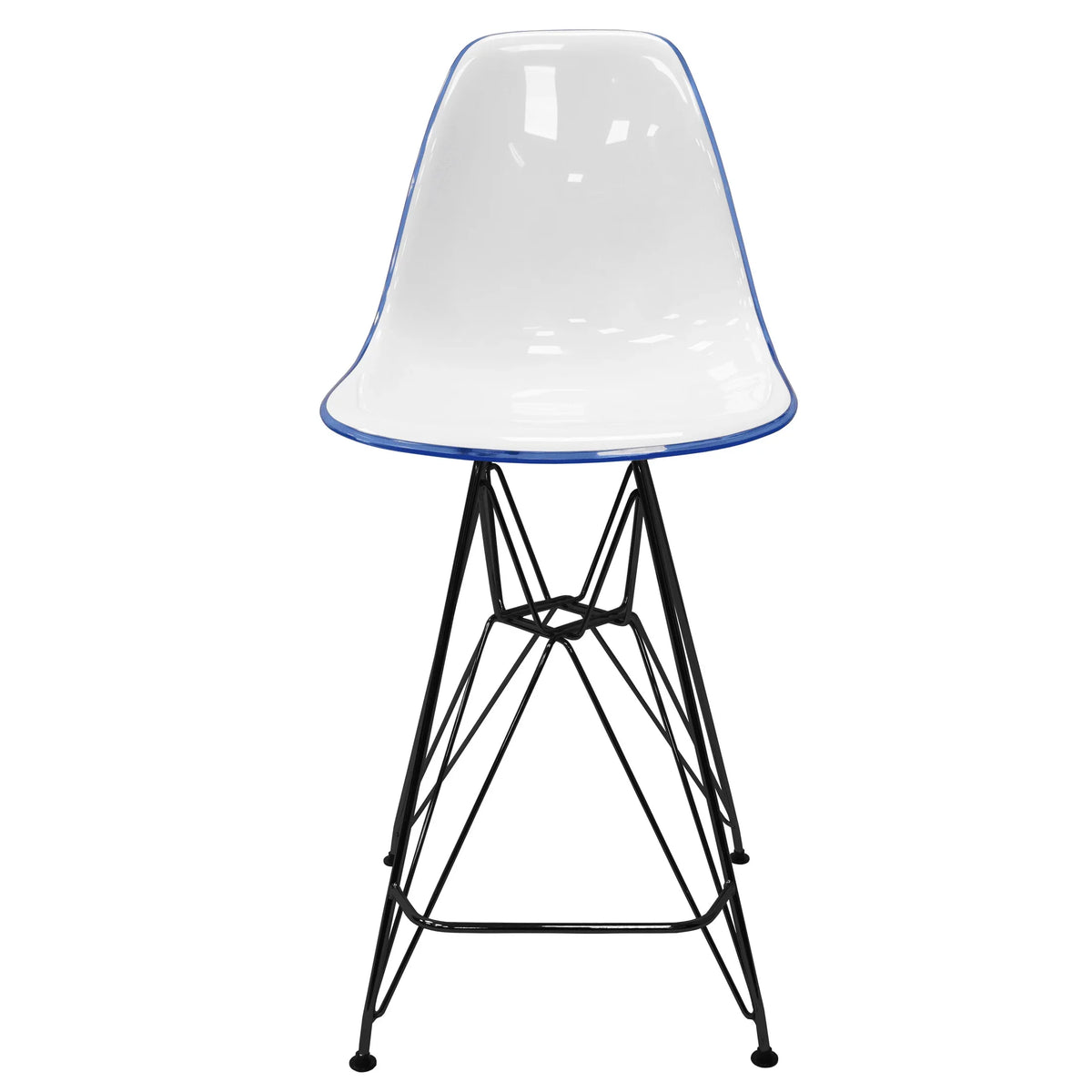 Cresco Modern Acrylic Barstool in Chrome Base for Kitchen and Dining Room - Elax Furniture