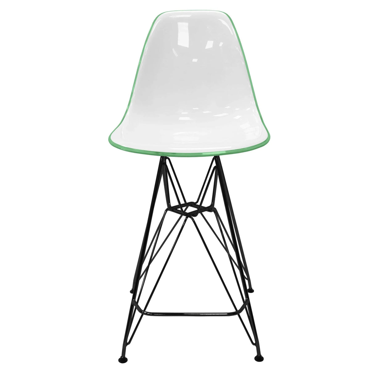 Cresco Modern Acrylic Barstool in Chrome Base for Kitchen and Dining Room - Elax Furniture