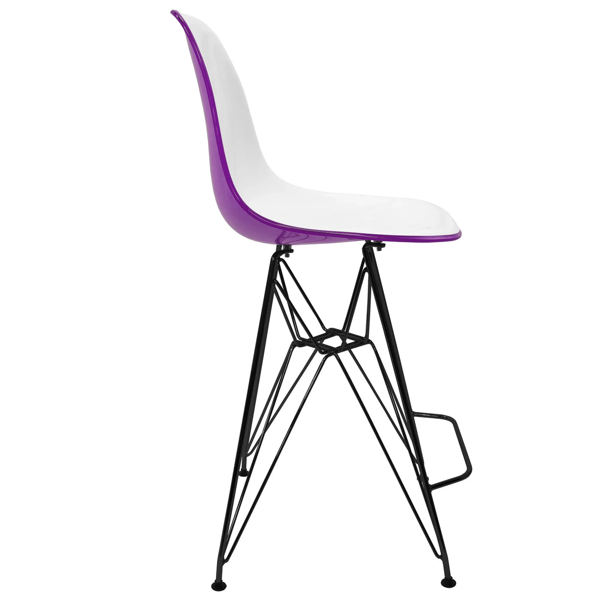 Cresco Modern Acrylic Barstool in Chrome Base for Kitchen and Dining Room - Elax Furniture