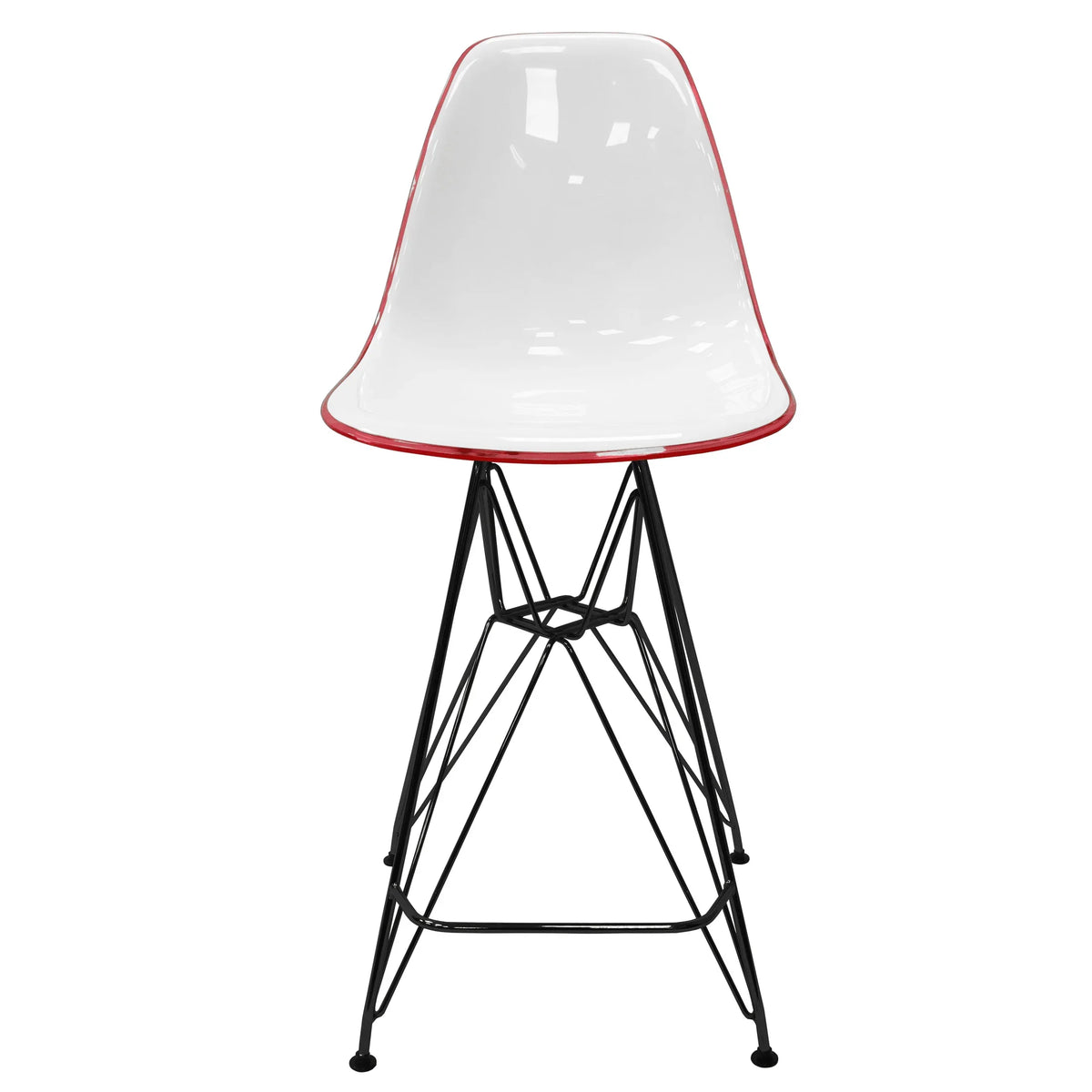 Cresco Modern Acrylic Barstool in Chrome Base for Kitchen and Dining Room - Elax Furniture