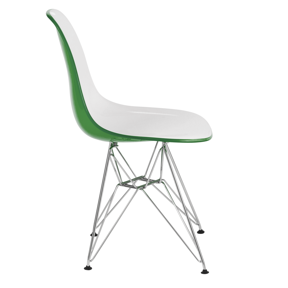 Cresco Modern Dining Side Chair in Curved Back Design with Multiple Base Options: Wood, Acrylic, Chrome & Gold Eiffel Design Stainless Steel Silver White Green Dining Chair Leisuremod