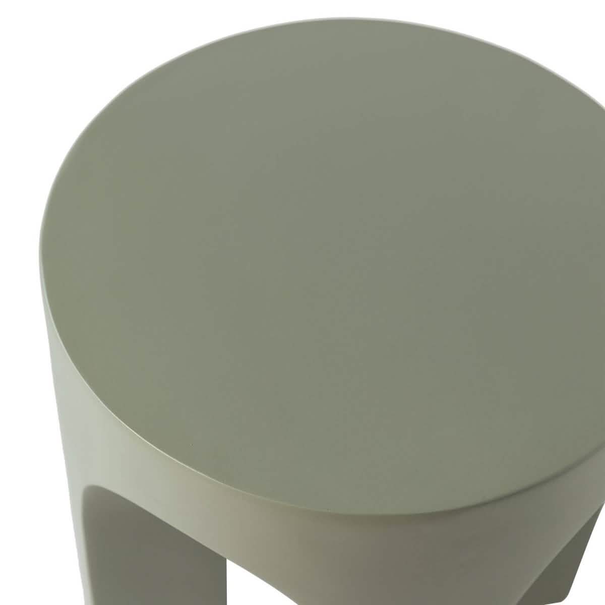 Crus Fiberstone Outdoor Side Table With Arched Base Design Gray Side Table Leisuremod