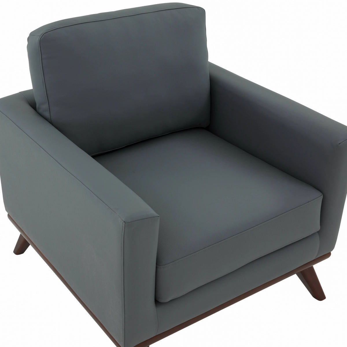 Chester Modern Leather Accent Arm Chair With Birch Wood Base - Elax Furniture