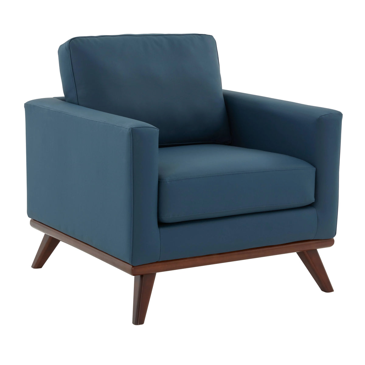 Chester Modern Leather Accent Arm Chair With Birch Wood Base - Elax Furniture
