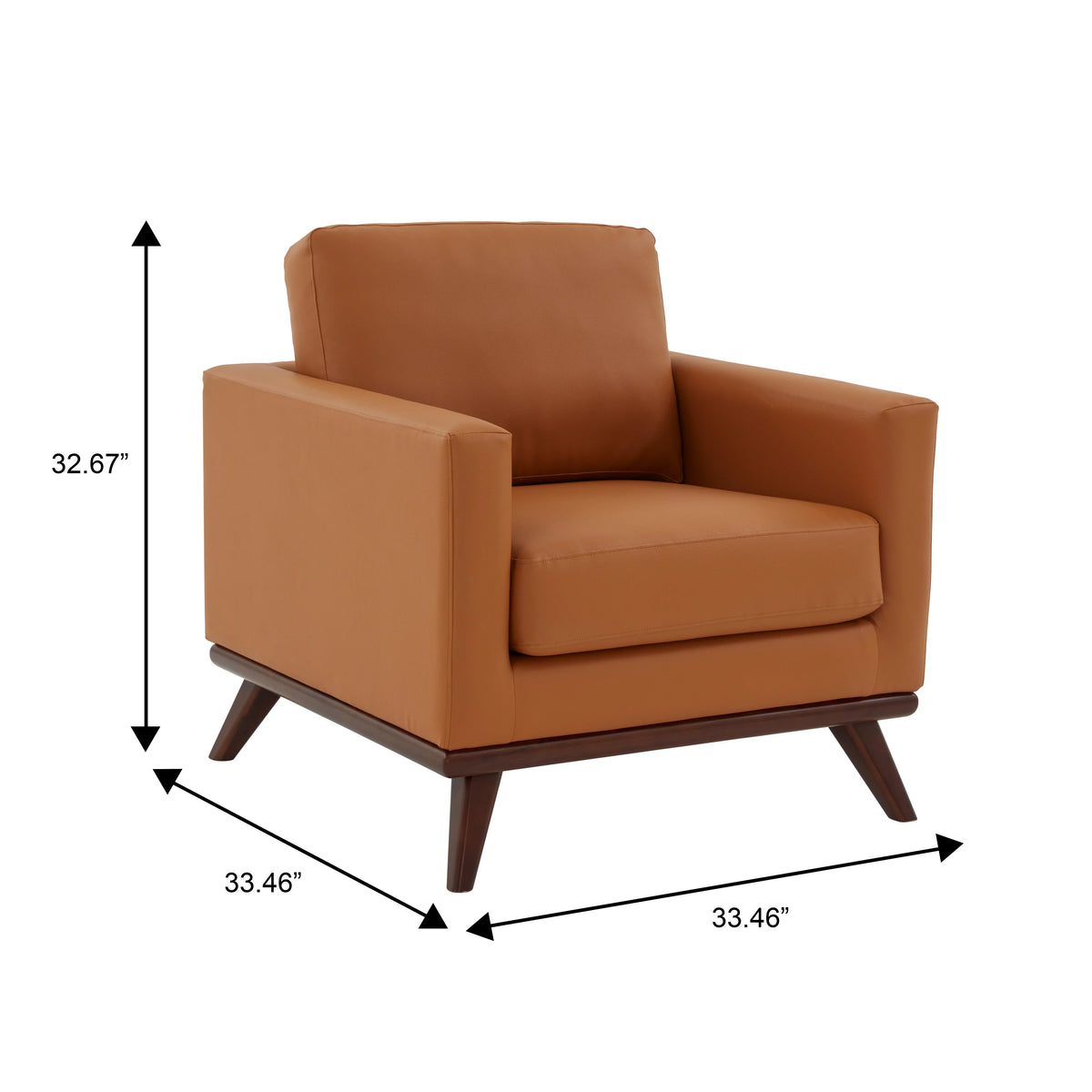 Chester Modern Leather Accent Arm Chair With Birch Wood Base - Elax Furniture