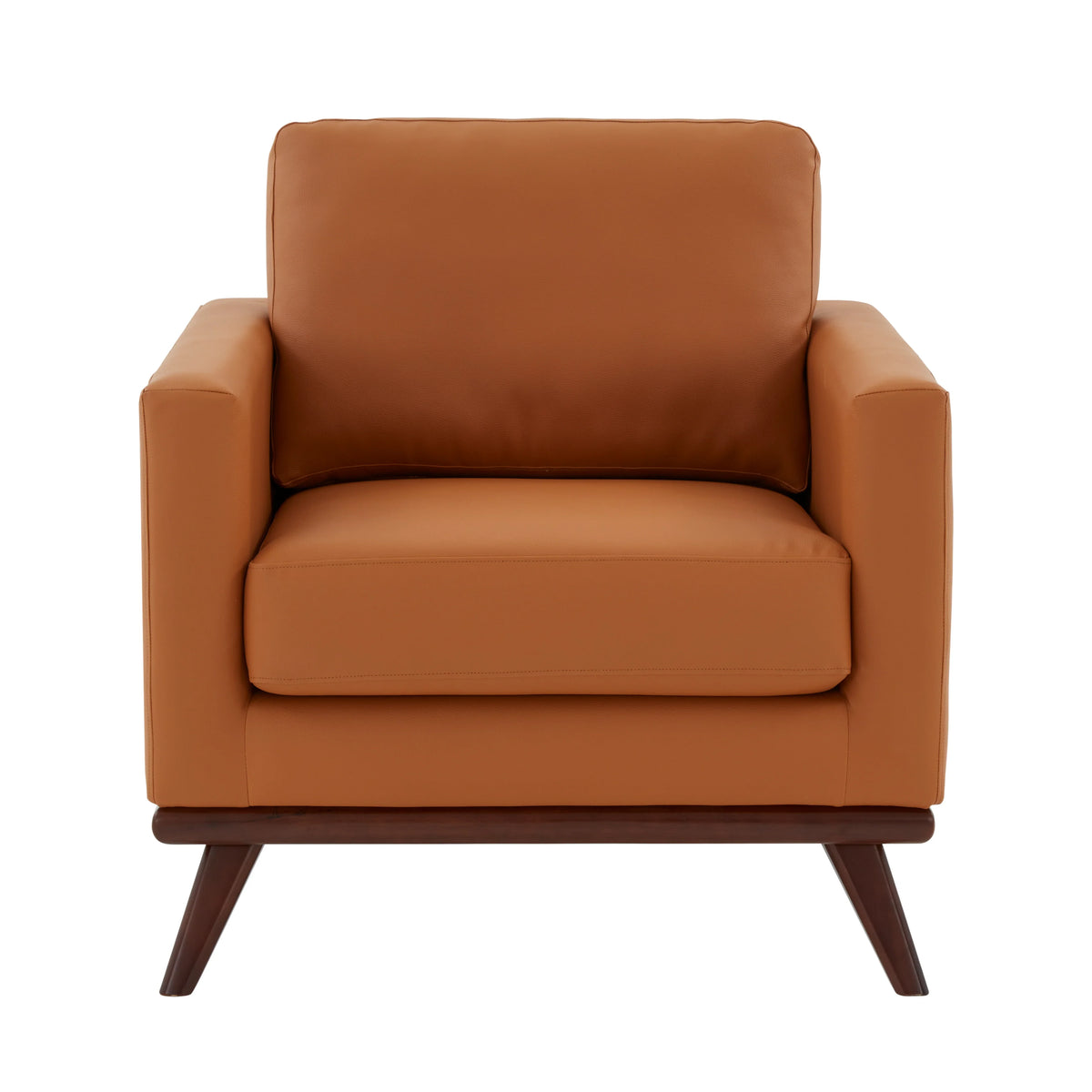 Chester Modern Leather Accent Arm Chair With Birch Wood Base - Elax Furniture