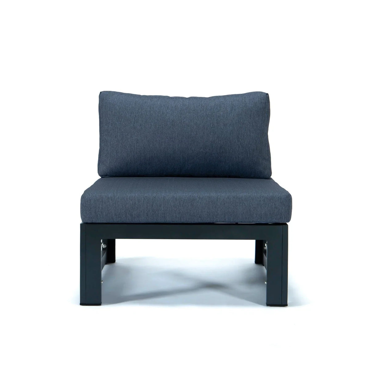 Chelsea 4-Piece Middle Patio Chairs Black Aluminum With Cushions - Elax Furniture