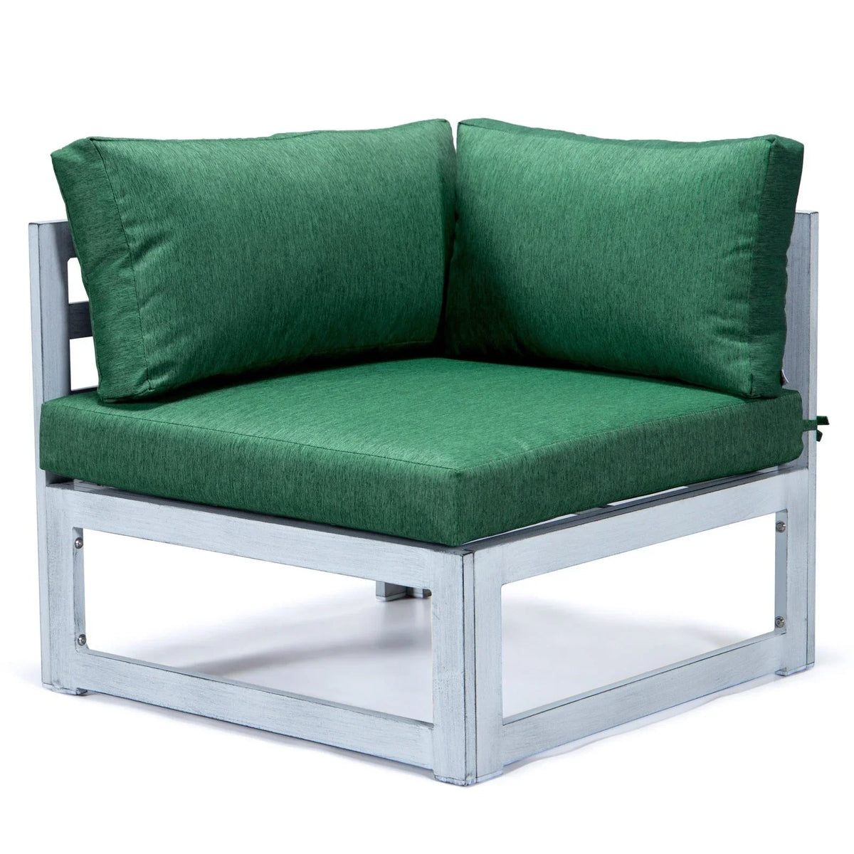Chelsea 7-Piece Patio Sectional And Fire Pit Table In Weathered Grey Aluminum With Cushions - Elax Furniture