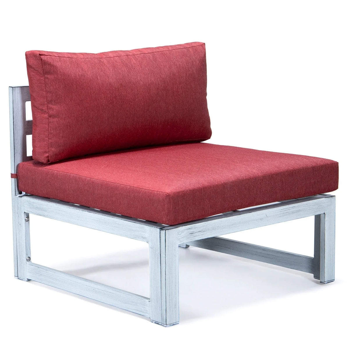 Chelsea 7-Piece Patio Sectional And Fire Pit Table In Weathered Grey Aluminum With Cushions - Elax Furniture