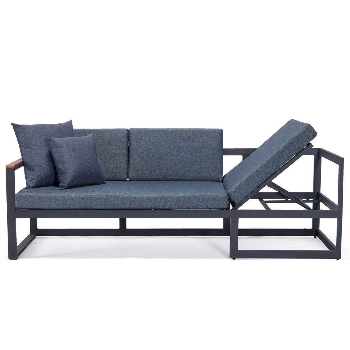 Chelsea Black Sectional With Adjustable Headrest & Coffee Table With Cushions - Elax Furniture