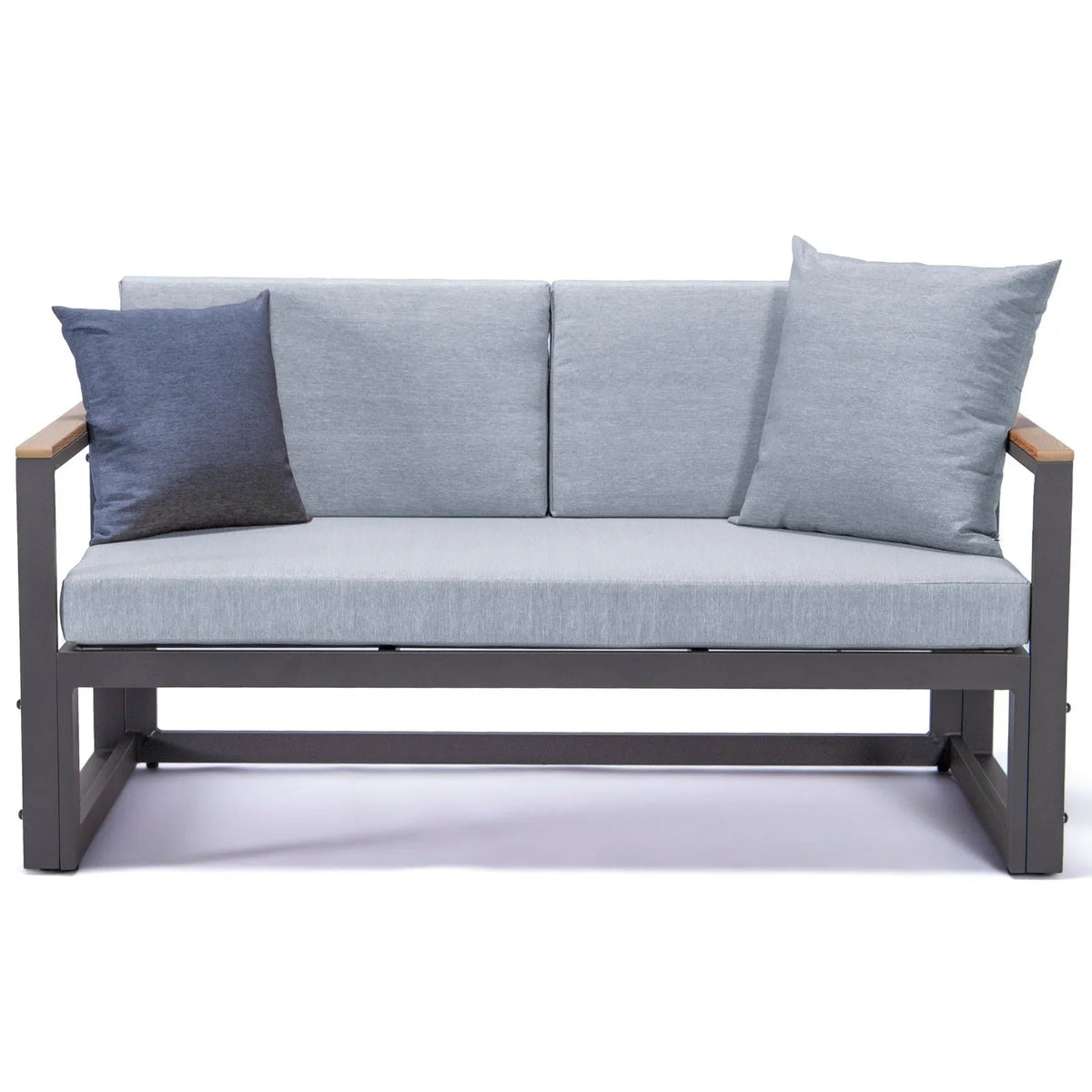 Chelsea Black Sectional With Adjustable Headrest & Coffee Table With Two Tone Cushions - Elax Furniture