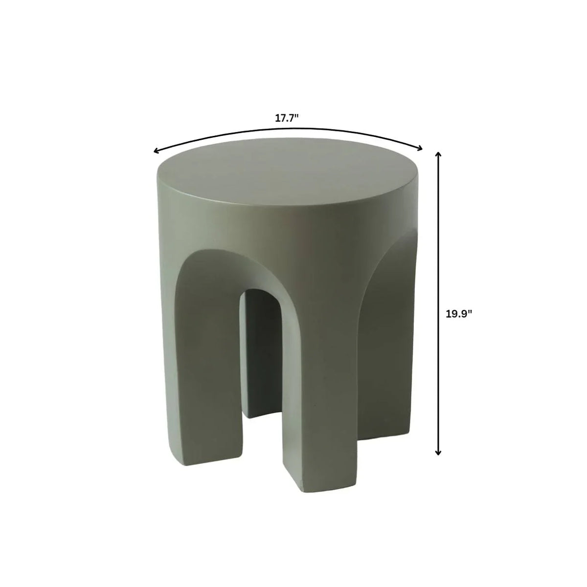 Crus Fiberstone Outdoor Side Table With Arched Base Design - Elax Furniture