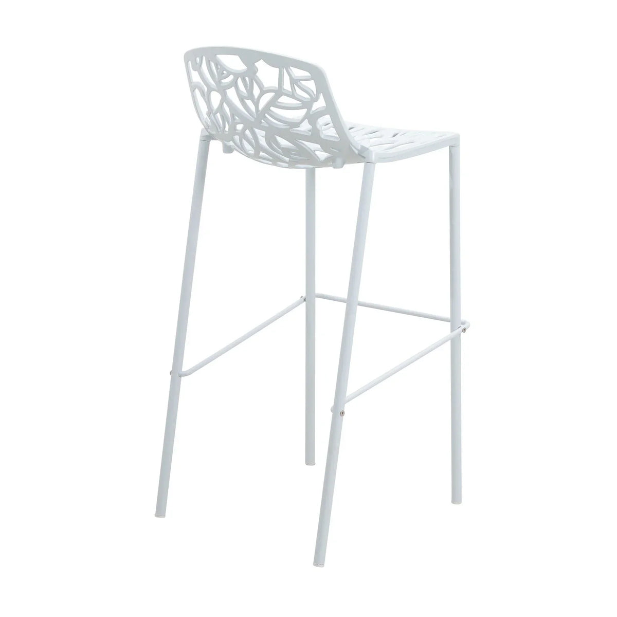 Devon Aluminum Indoor Outdoor Bar Stool with Powder Coated Frame and Footrest - Elax Furniture