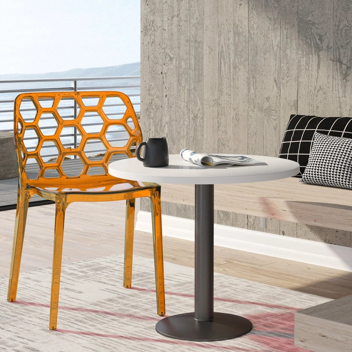 Dynamic Modern Honeycomb Design Dining Side Chair - Elax Furniture