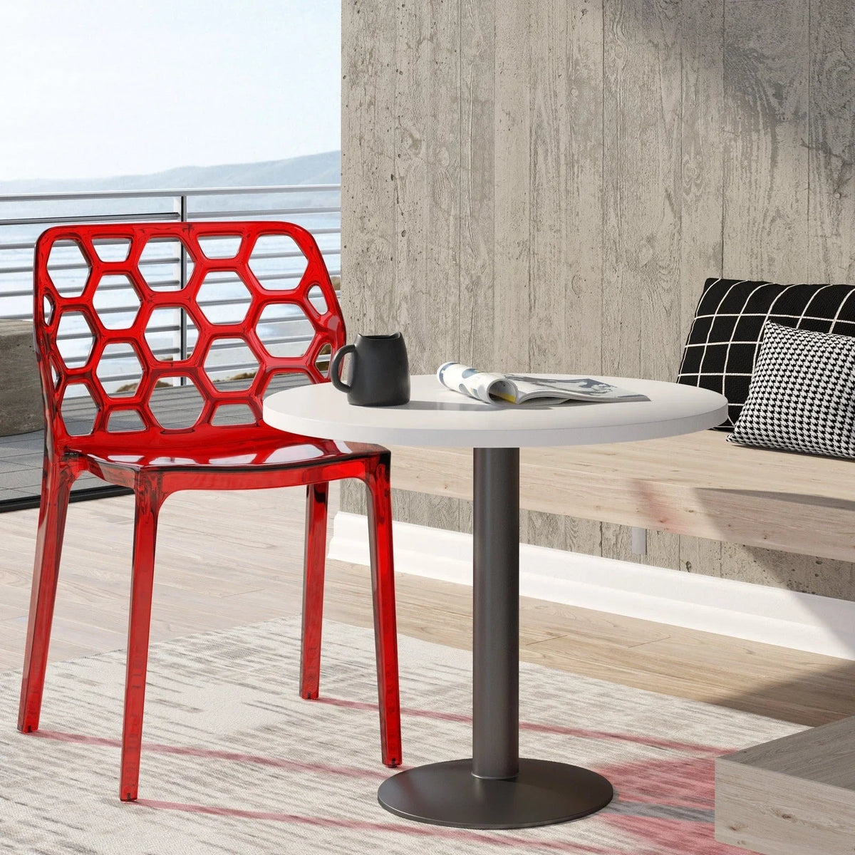 Dynamic Modern Honeycomb Design Dining Side Chair - Elax Furniture