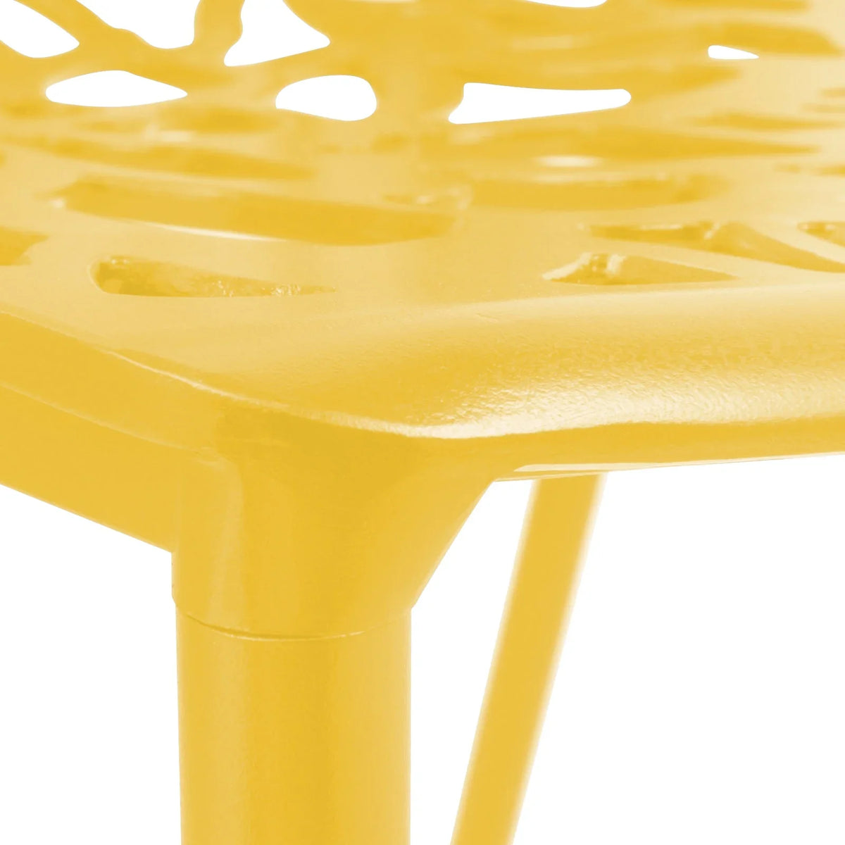 Devon Stackable Aluminum Outdoor Dining Chairs with Flower Design - Elax Furniture