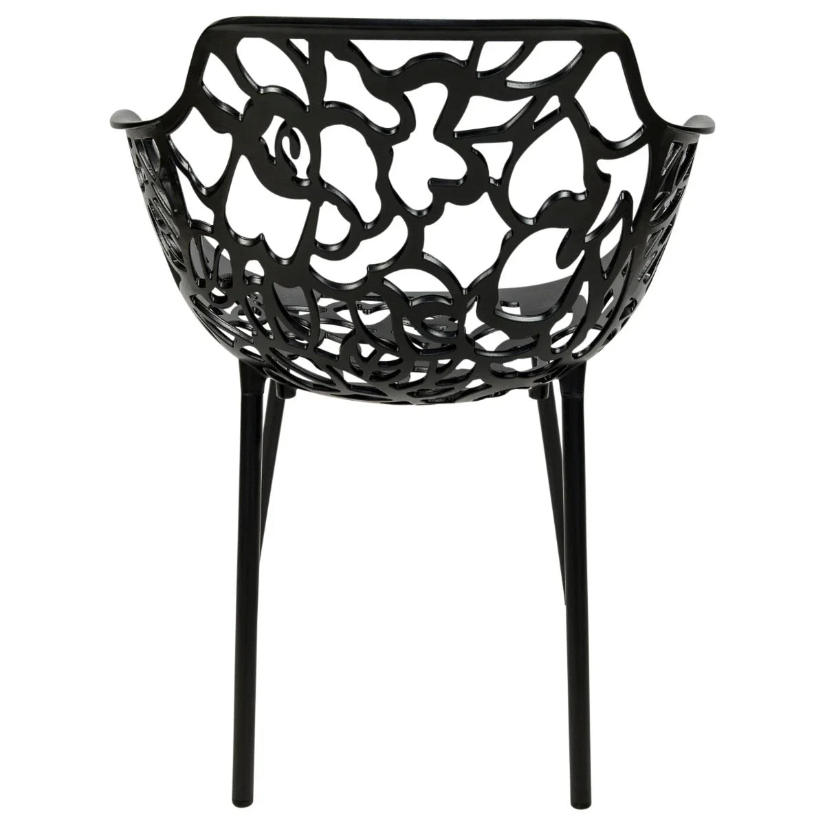 Devon 3-Piece Patio Dining Set: Aluminum Table with Glass Top & 2 Flower Arm Chairs - Elax Furniture