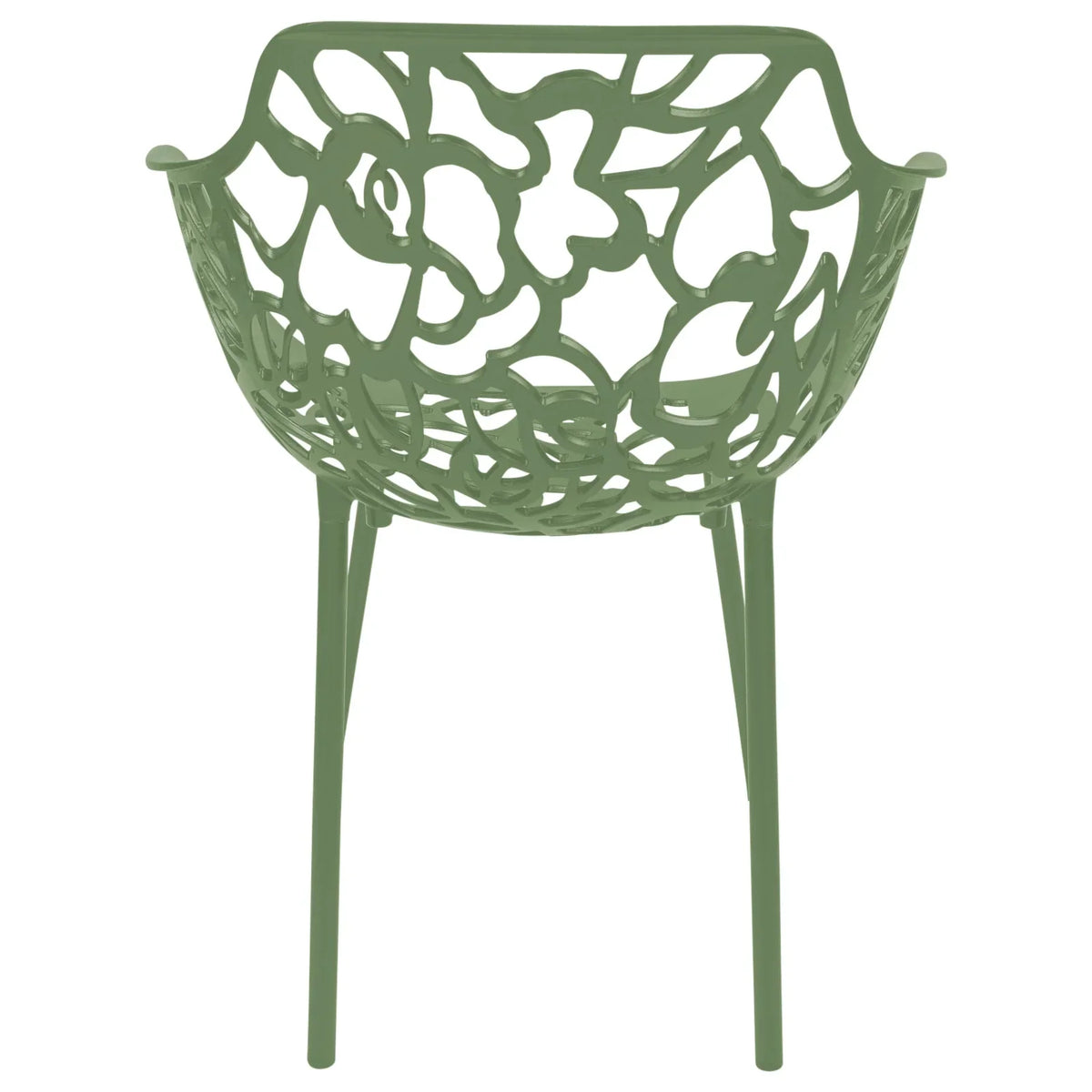 Devon Stackable Aluminum Outdoor Dining Armchairs with Flower Design - Elax Furniture