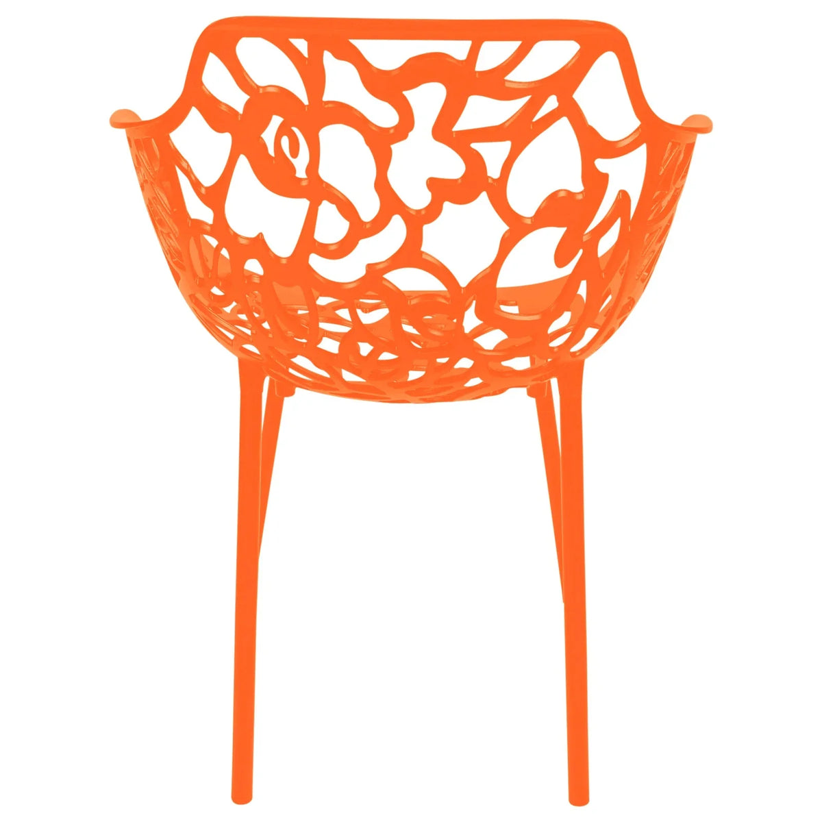 Devon Stackable Aluminum Outdoor Dining Armchairs with Flower Design - Elax Furniture