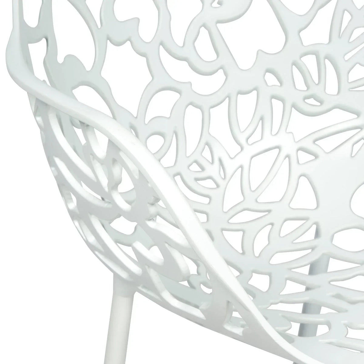 Devon Stackable Aluminum Outdoor Dining Armchairs with Flower Design - Elax Furniture