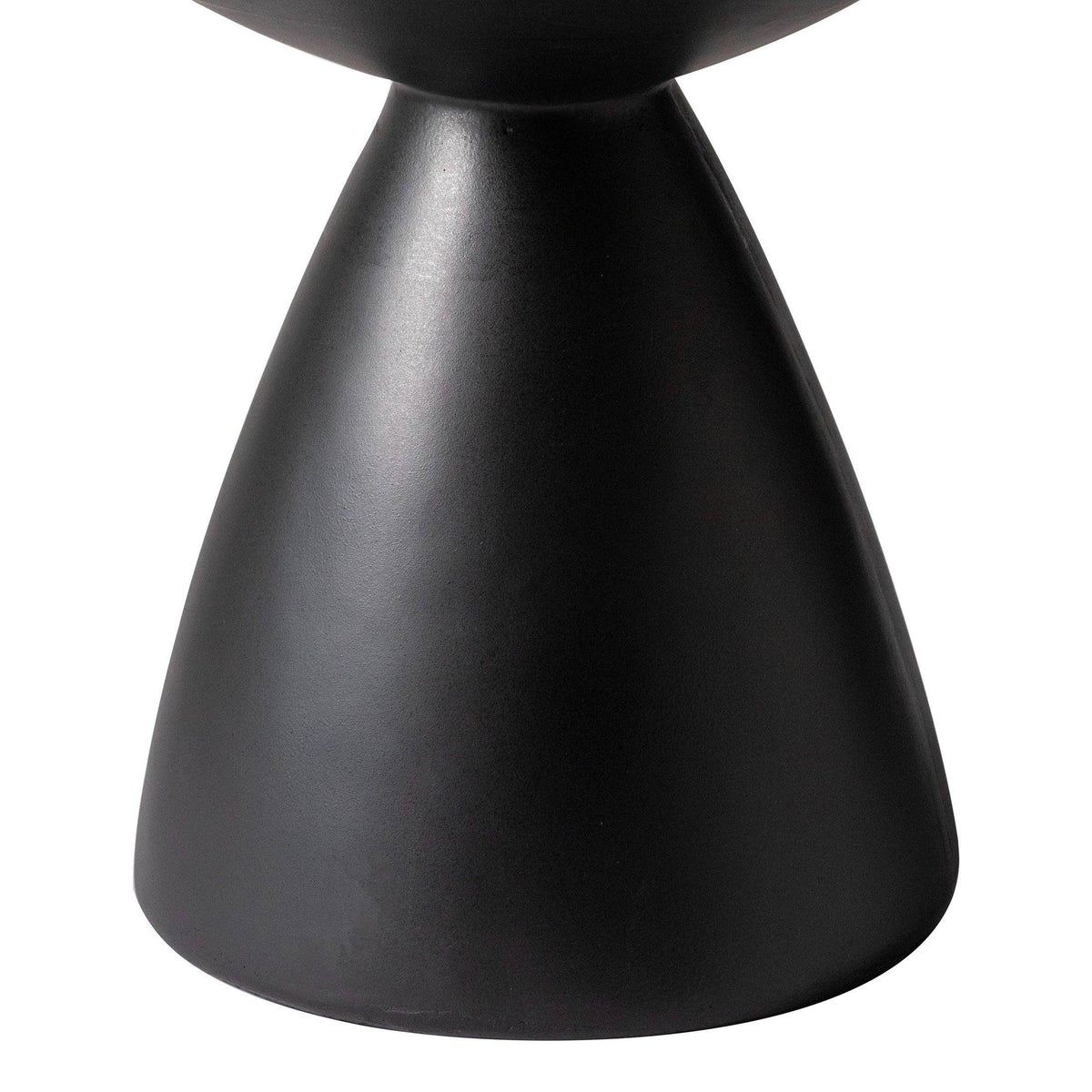 Dune Side Table Fiberstone Round Accent Table and Hourglass Pedestal Base - Elax Furniture
