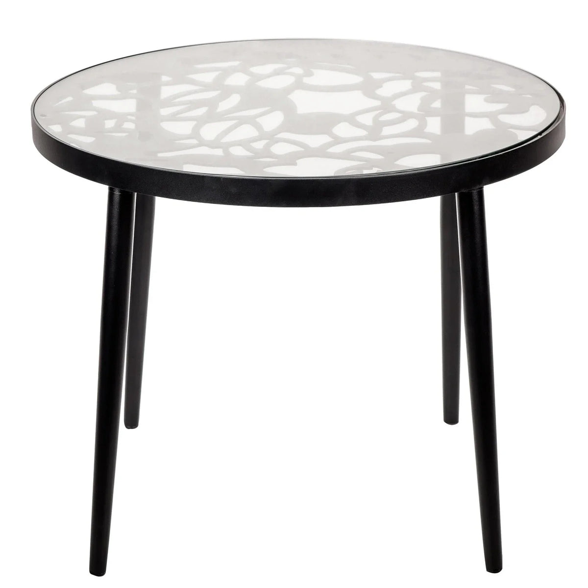 Devon 3-Piece Patio Dining Set: Aluminum Table with Glass Top & 2 Flower Arm Chairs - Elax Furniture
