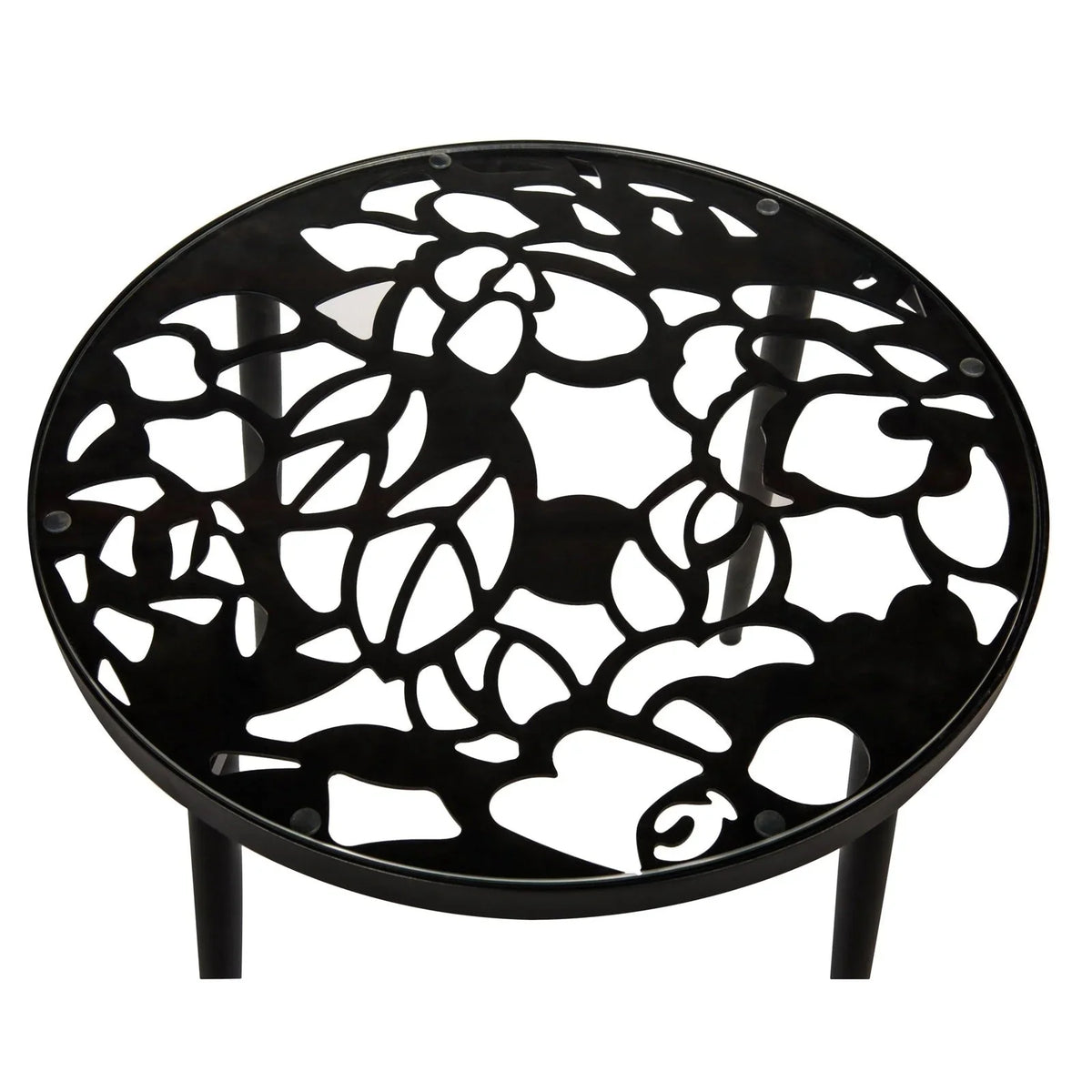 Devon 3-Piece Patio Dining Set: Aluminum Table with Glass Top & 2 Flower Arm Chairs - Elax Furniture