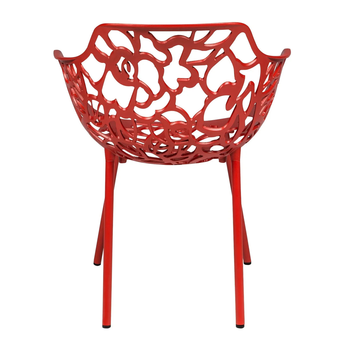 Devon 3-Piece Patio Dining Set: Aluminum Table with Glass Top & 2 Flower Arm Chairs - Elax Furniture