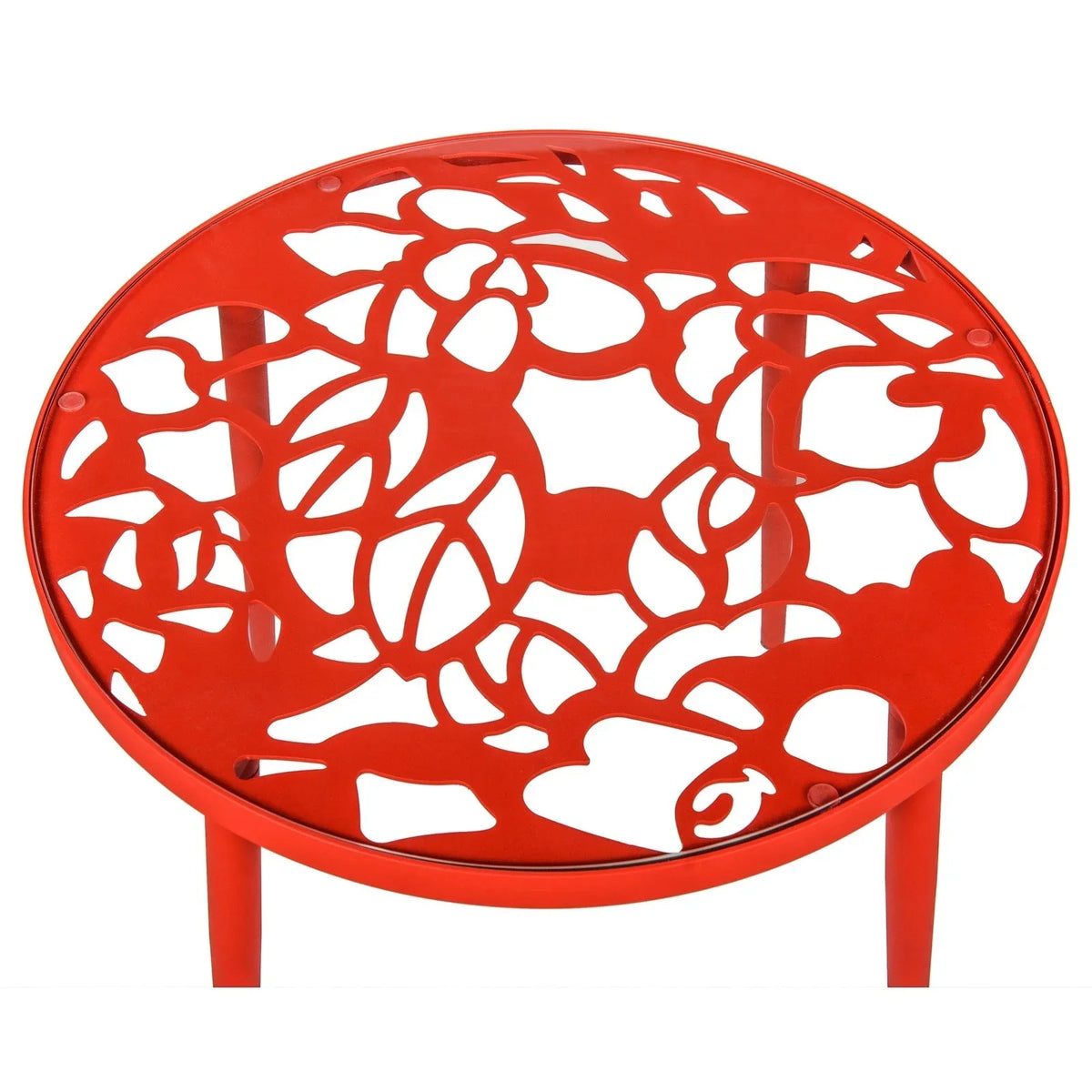 Devon 3-Piece Patio Dining Set: Aluminum Table with Glass Top & 2 Flower Arm Chairs - Elax Furniture