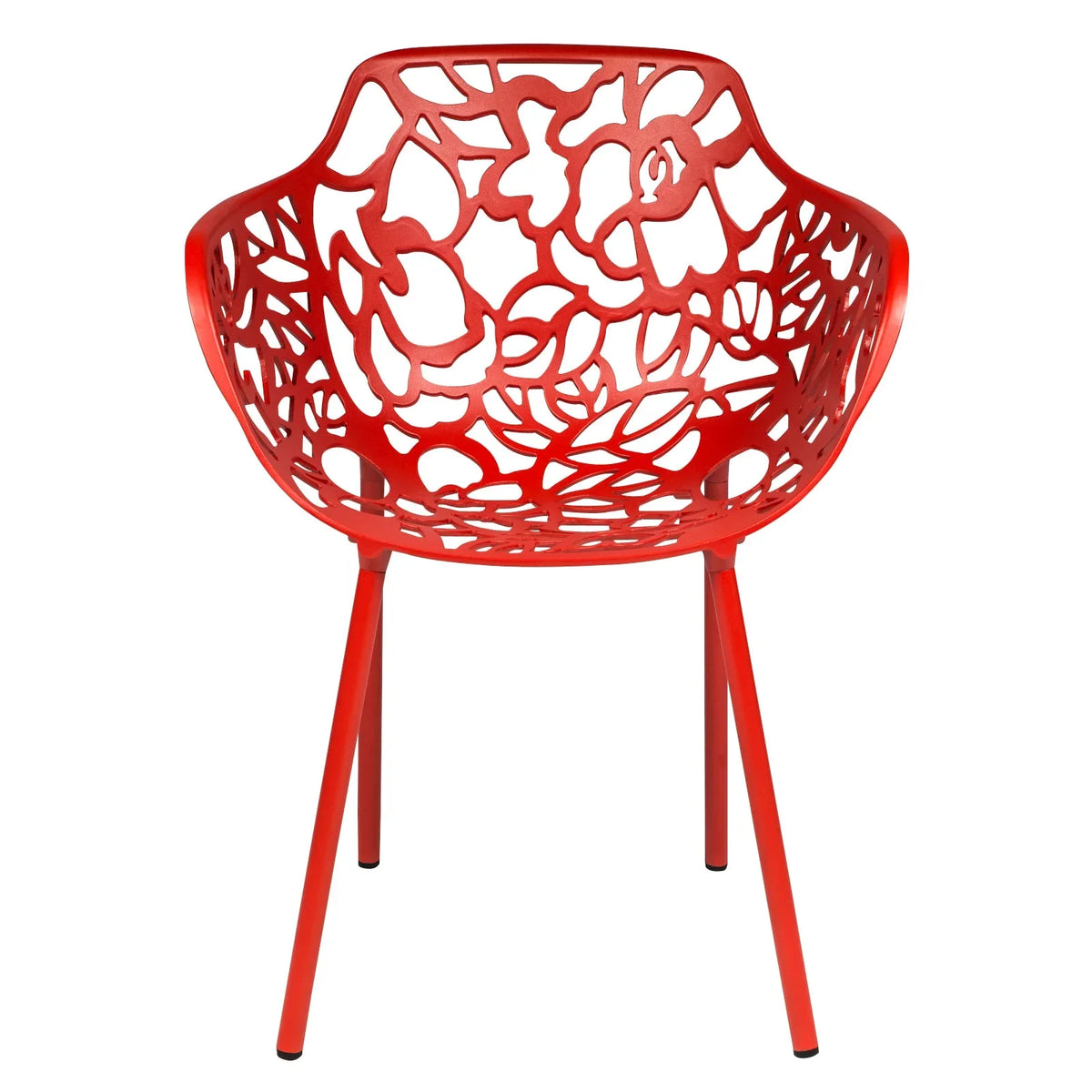 Devon 3-Piece Patio Dining Set: Aluminum Table with Glass Top & 2 Flower Arm Chairs - Elax Furniture