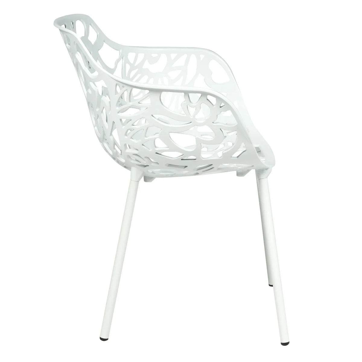 Devon 3-Piece Patio Dining Set: Aluminum Table with Glass Top & 2 Flower Arm Chairs - Elax Furniture