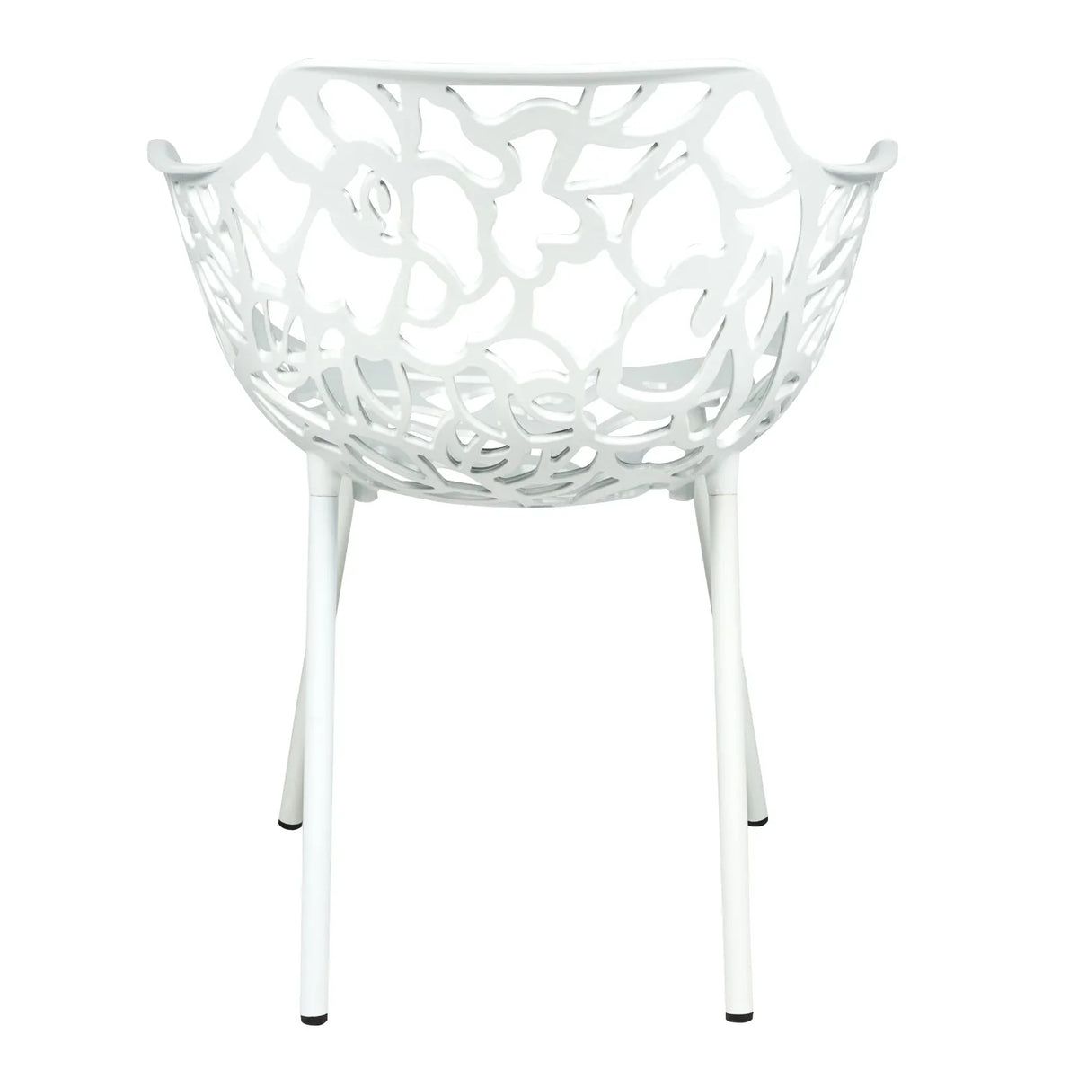 Devon 3-Piece Patio Dining Set: Aluminum Table with Glass Top & 2 Flower Arm Chairs - Elax Furniture