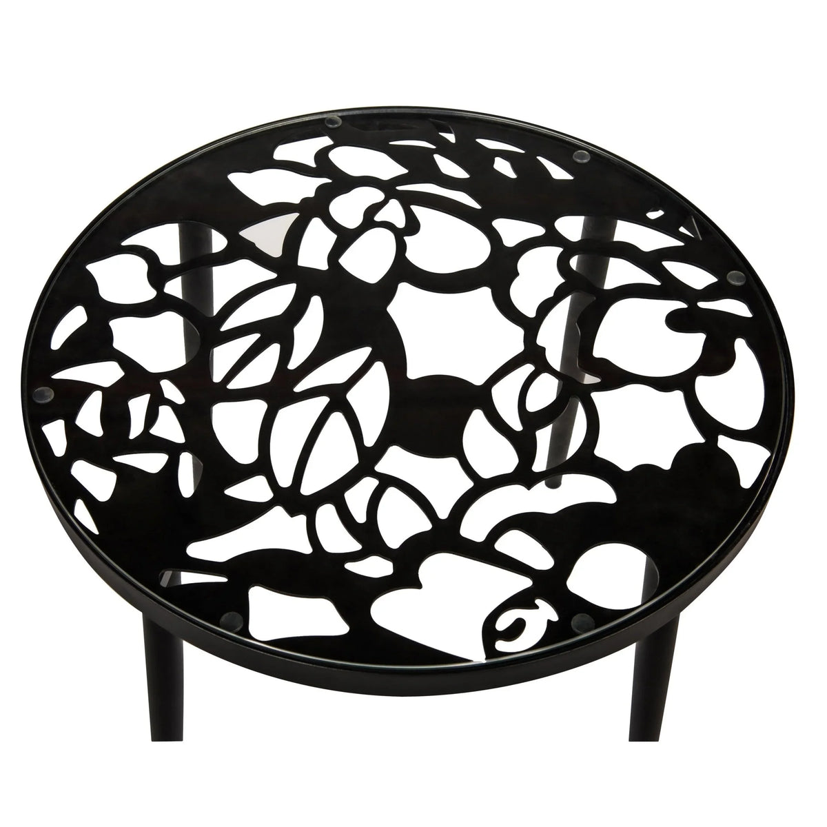 Devon 3-Piece Patio Dining Set: Aluminum Table with Glass Top & 2 Stackable Flower Chairs - Elax Furniture