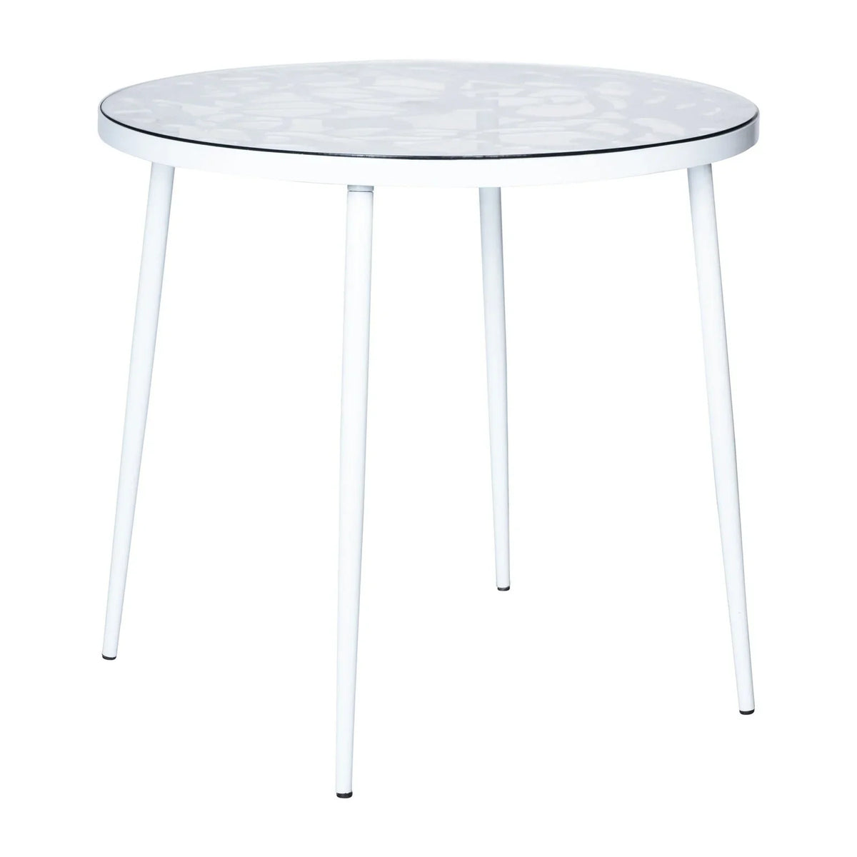 Devon 5-Piece Outdoor Dining Set: Aluminum Table with Glass Top & 4 Flower Armchairs - Elax Furniture