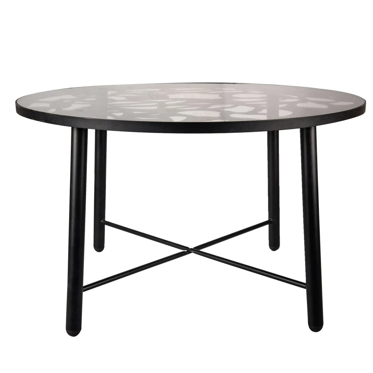 Devon 7-Piece Outdoor Dining Set: Aluminum Table with Glass Top & 6 Stackable Flower Chairs - Elax Furniture