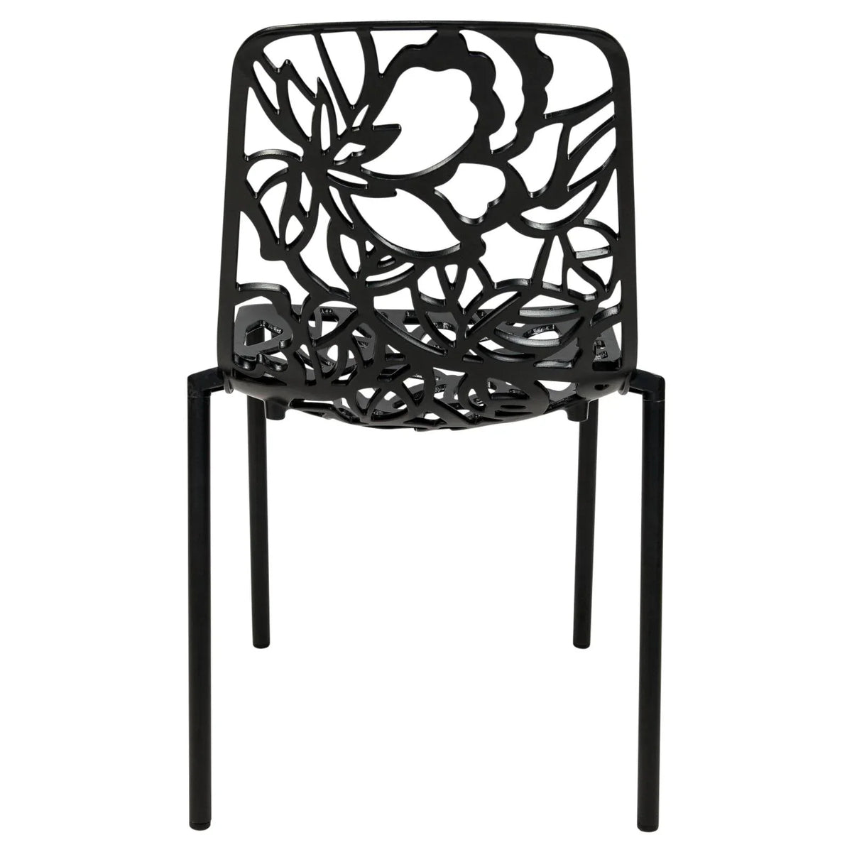 Devon 7-Piece Outdoor Dining Set: Aluminum Table with Glass Top & 6 Flower Armchairs - Elax Furniture