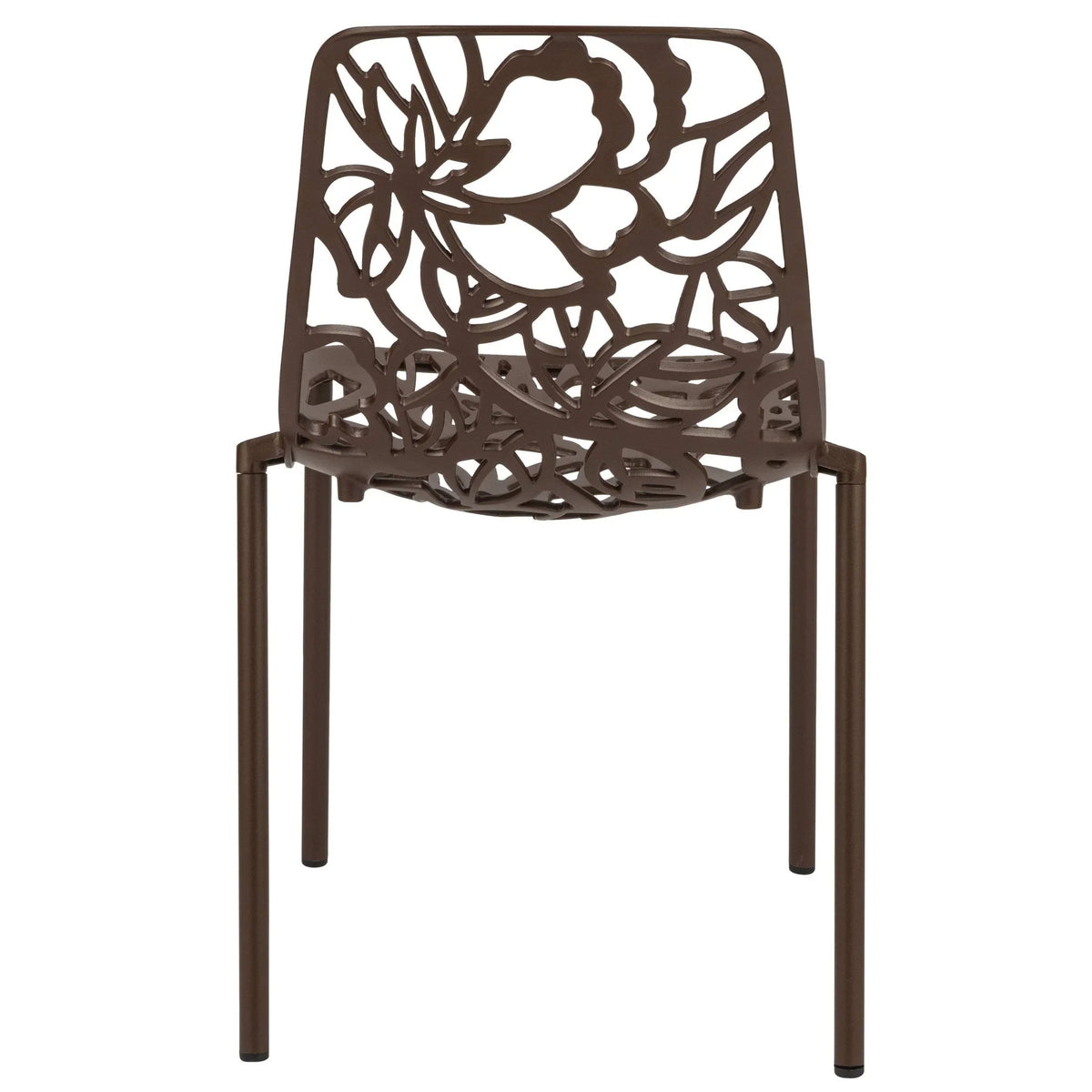 Devon 7-Piece Outdoor Dining Set: Aluminum Table with Glass Top & 6 Flower Armchairs - Elax Furniture