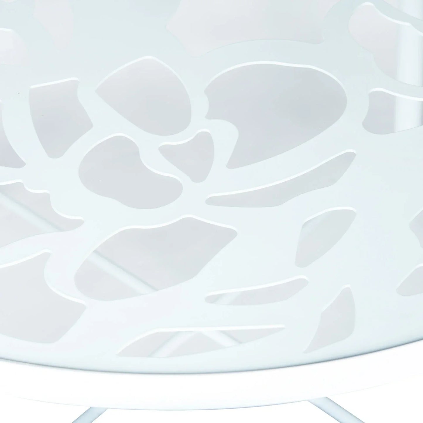 Devon 7-Piece Outdoor Dining Set: Aluminum Table with Glass Top & 6 Stackable Flower Chairs - Elax Furniture