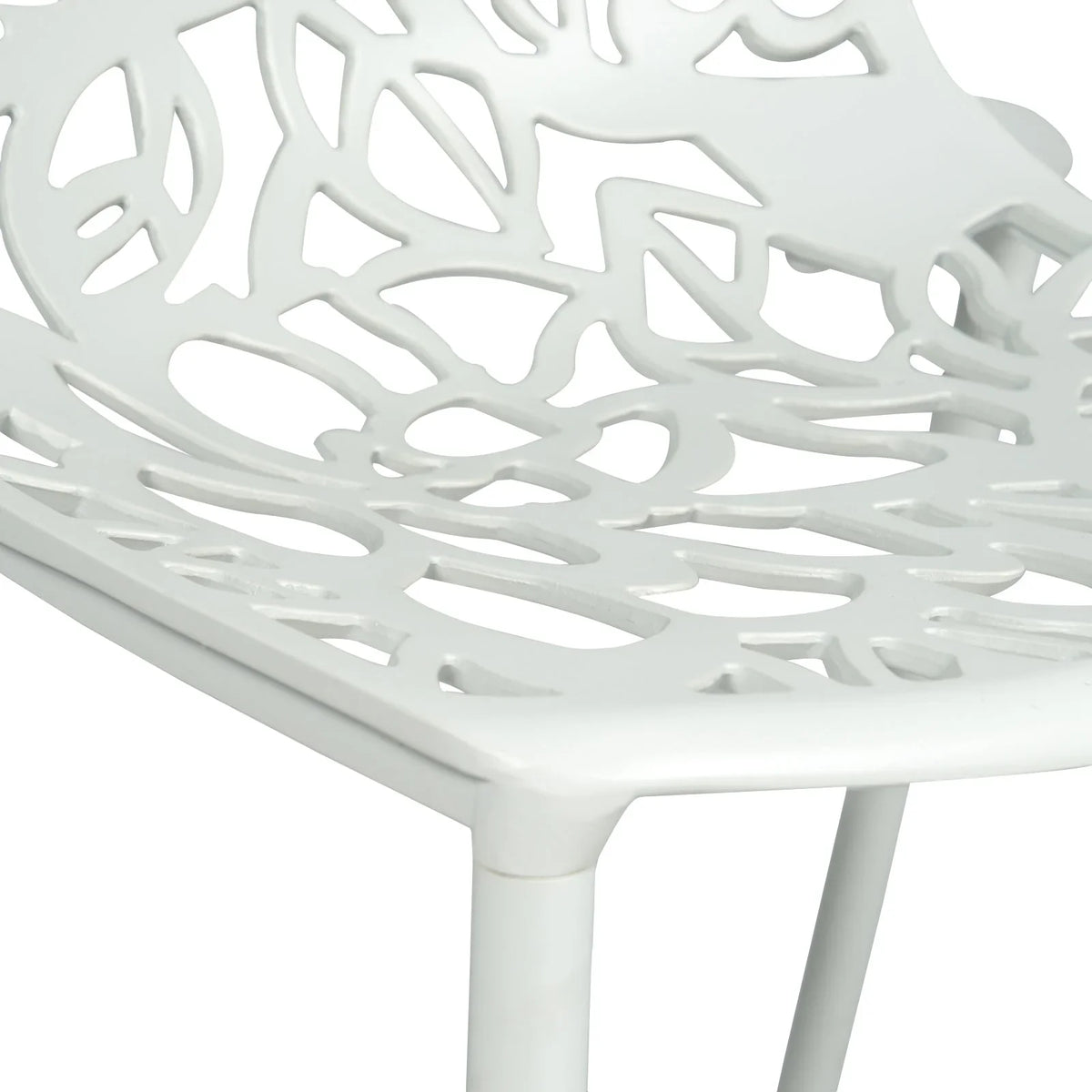 Devon 7-Piece Outdoor Dining Set: Aluminum Table with Glass Top & 6 Stackable Flower Chairs - Elax Furniture