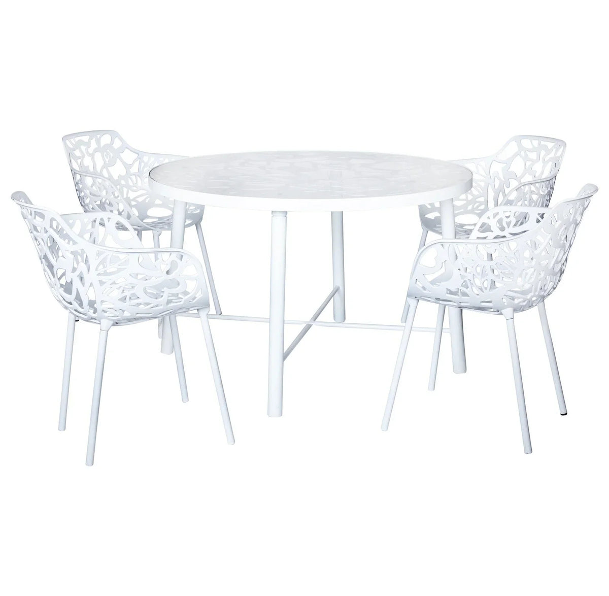 Devon Tree Design Glass Top Aluminum Base Indoor Outdoor 47.25" Dining Table - Elax Furniture