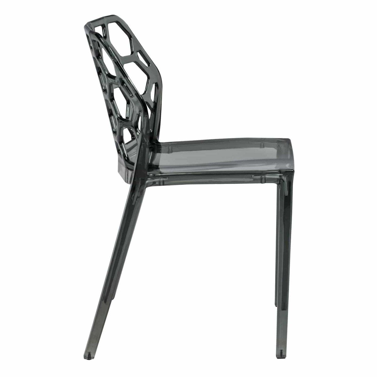 Dynamic Modern Honeycomb Design Dining Side Chair Black Dining Chair Leisuremod
