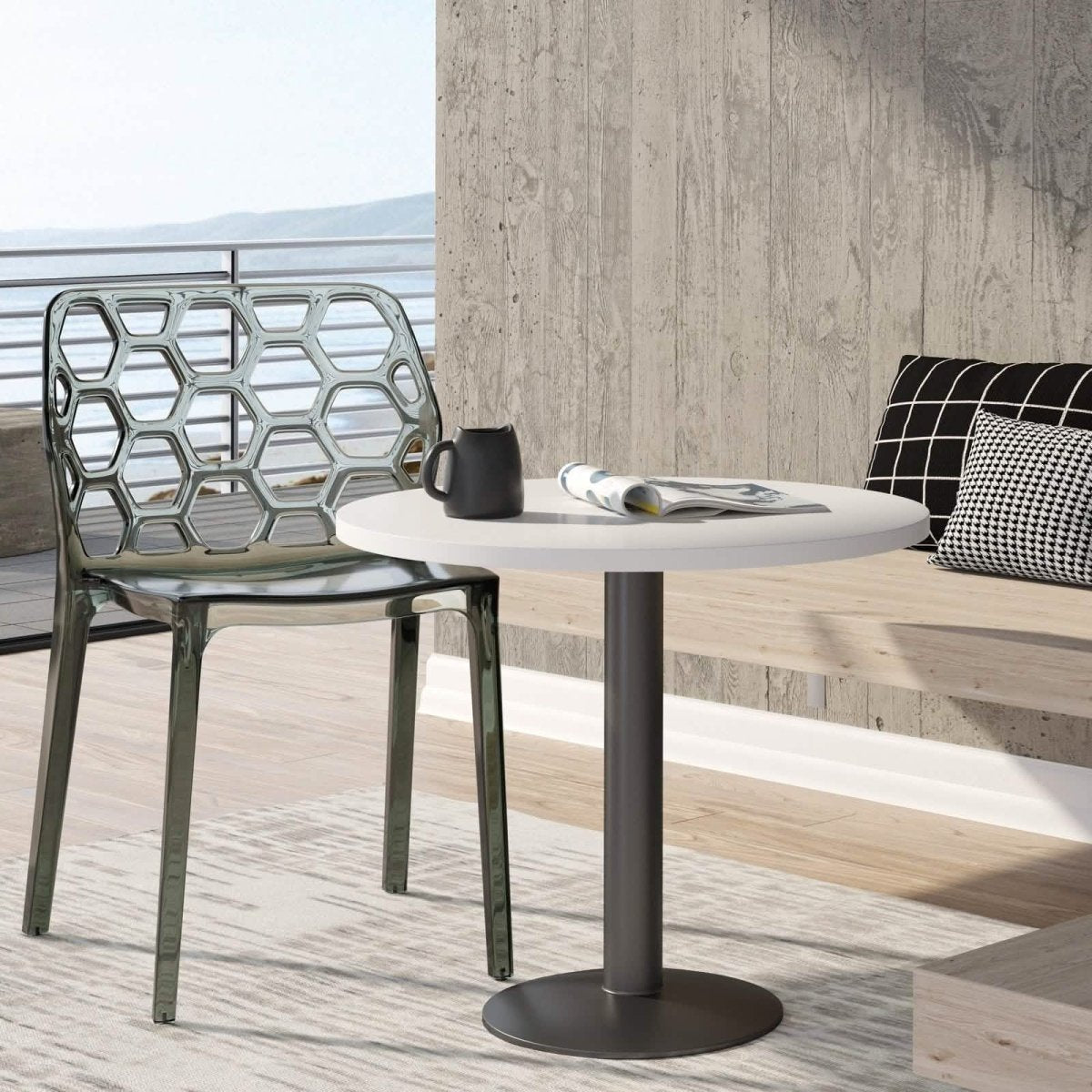 Dynamic Modern Honeycomb Design Dining Side Chair Black Dining Chair Leisuremod