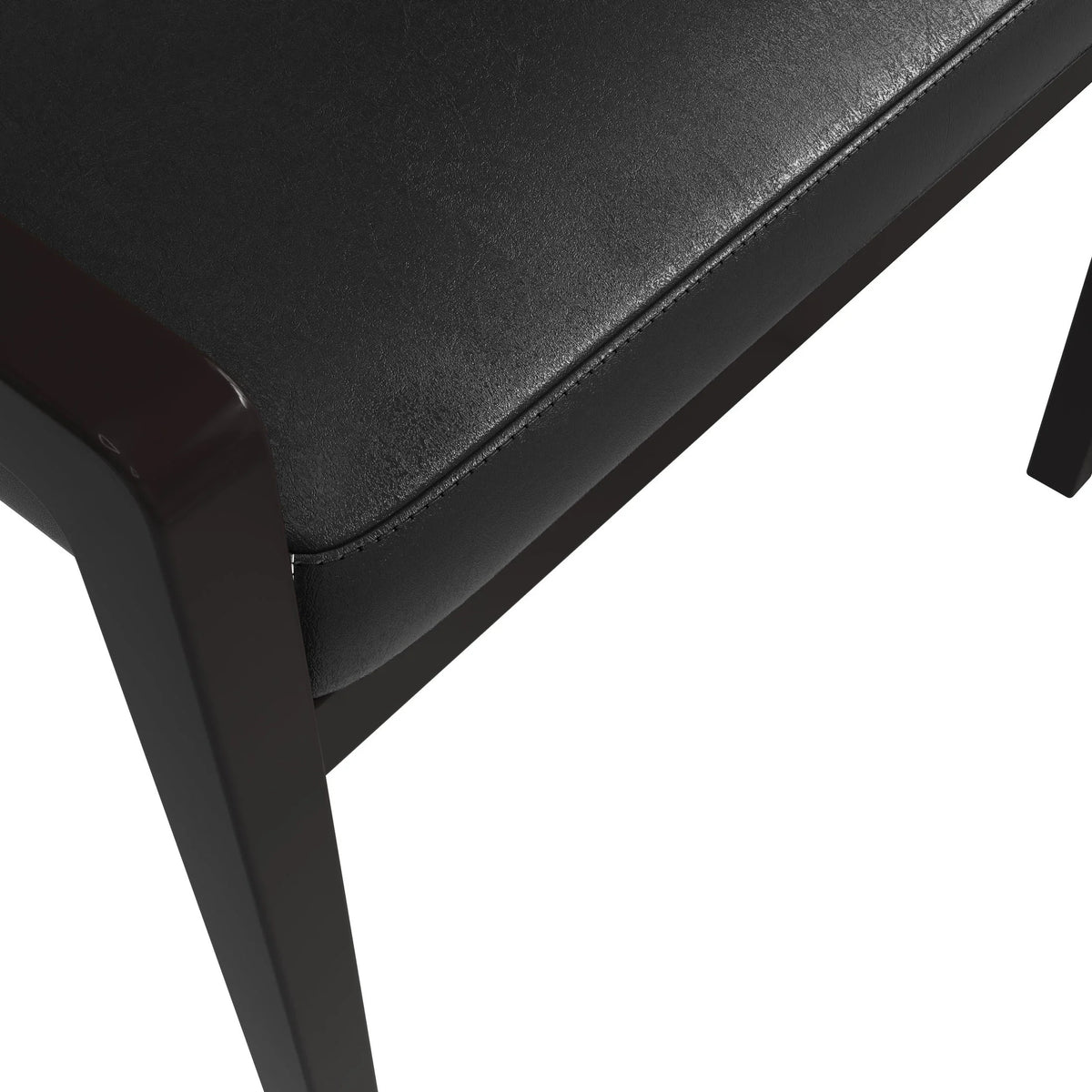 Ethora Dining Chair Upholstered in Leather with Curved Open Back Design and Rubberwood Frame - Elax Furniture