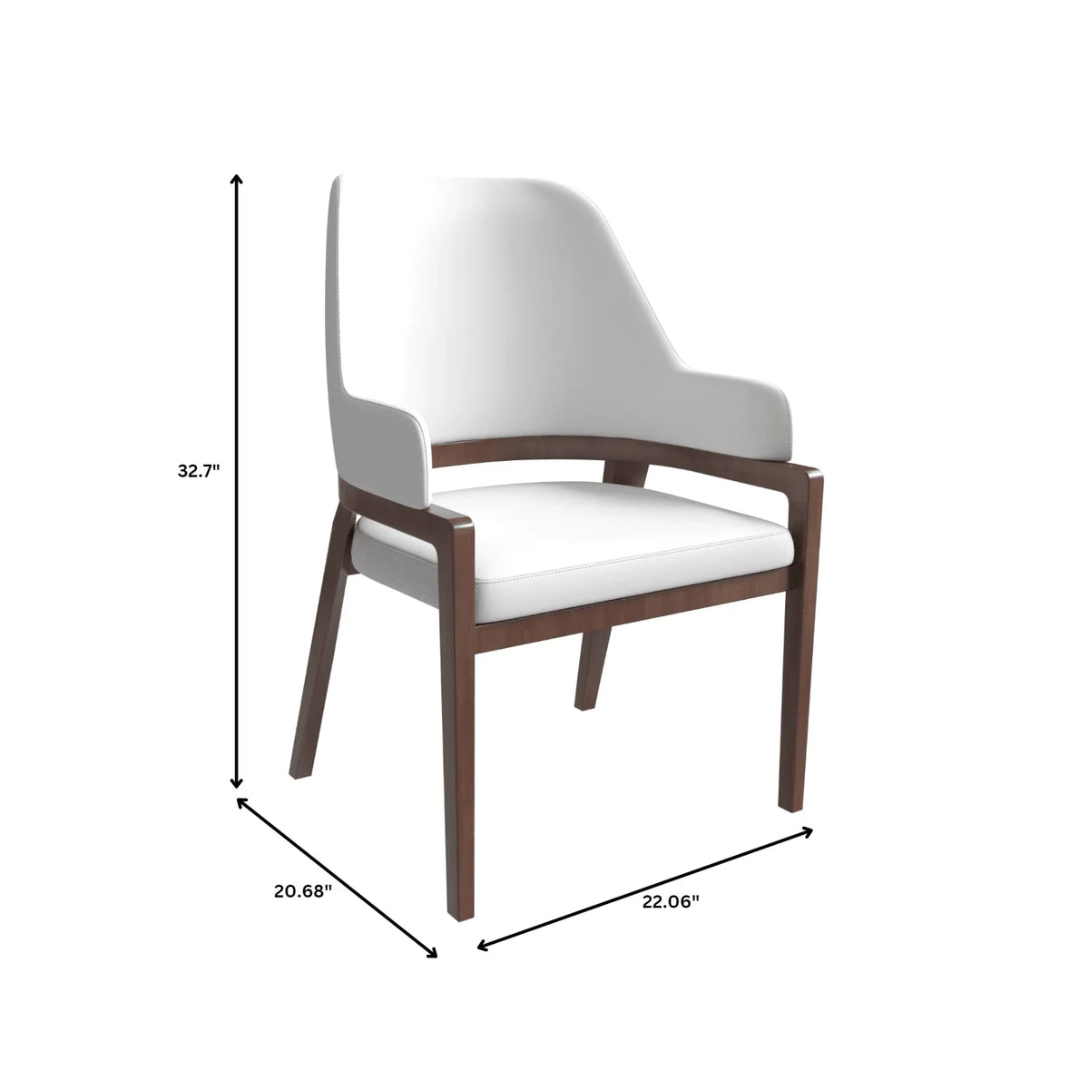 Ethora Dining Chair Upholstered in Leather with Curved Open Back Design and Rubberwood Frame - Elax Furniture