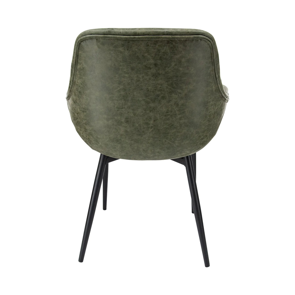 Markley Leather Dining Chair with Powder-Coated Iron Legs