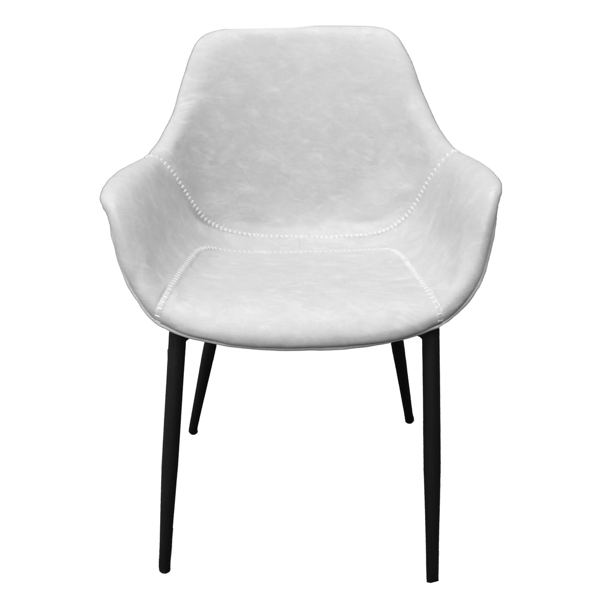 Markley Leather Dining Chair with Powder-Coated Iron Legs